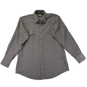 Panhandle Slim Mens Western Pearl Snap Shirt Gray Geometric Pattern 16.5-35 L